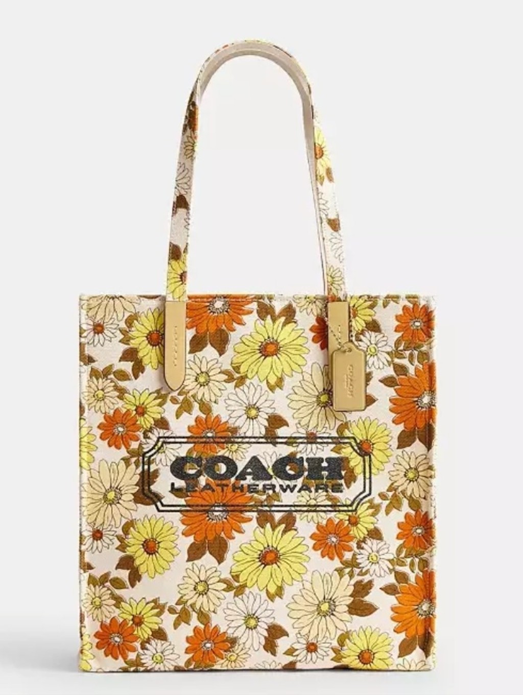 Coach Canvas Tote With Floral Print